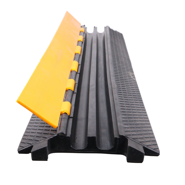 2-Channel Rubber Cable Protector Ramp Speed Bump Cover Indoor Outdoor – Supports up to 60 Tons