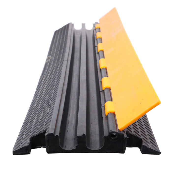 2-Channel Rubber Cable Protector Ramp Speed Bump Cover Indoor Outdoor – Supports up to 60 Tons