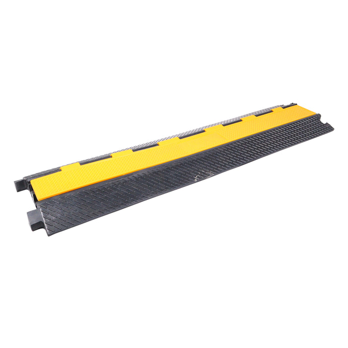 2-Channel Rubber Cable Protector Ramp Speed Bump Cover Indoor Outdoor – Supports up to 60 Tons