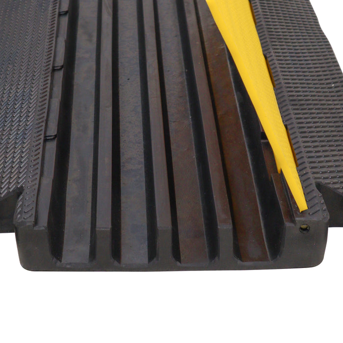 4-Channel Rubber Cable Protector Ramp Speed Bump Cover Indoor Outdoor – Supports up to 60 Tons