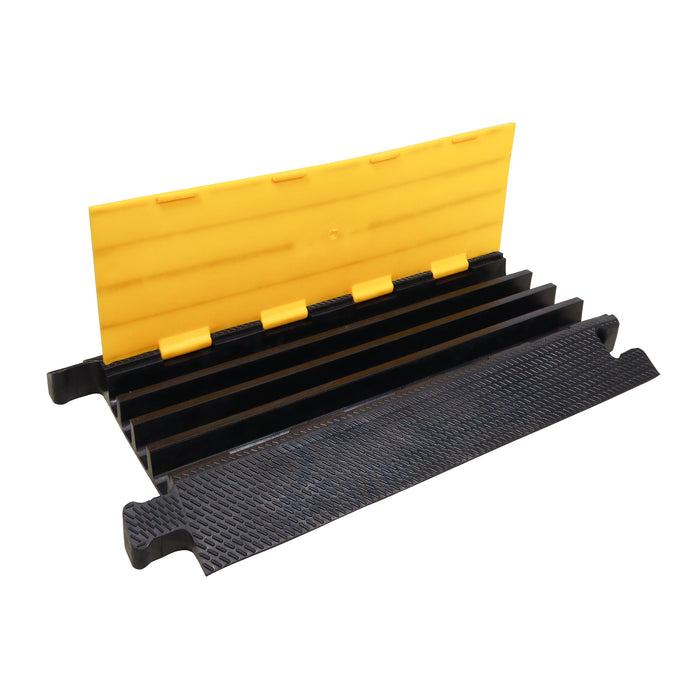 4-Channel Rubber Cable Protector Ramp Speed Bump Cover Indoor Outdoor – Supports up to 60 Tons