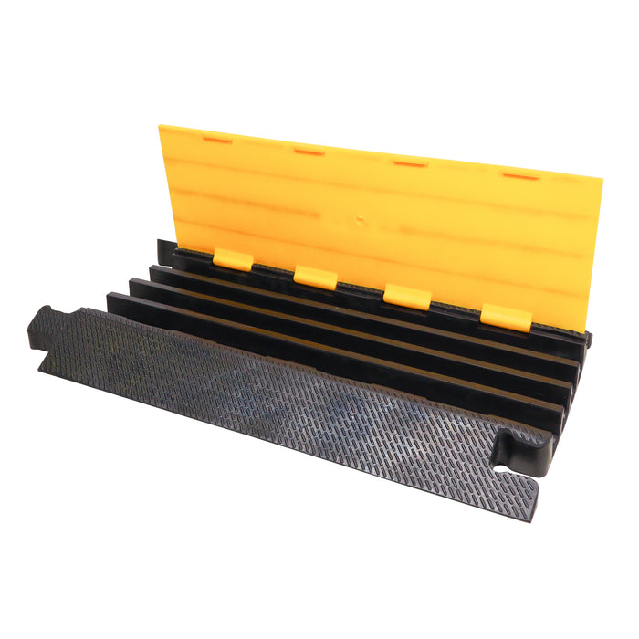 4-Channel Rubber Cable Protector Ramp Speed Bump Cover Indoor Outdoor – Supports up to 60 Tons