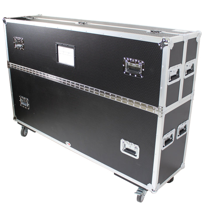 ProX XS-LCD5570WX2 Universal Case for Flat Panel Monitor LED-LCD-Plasma TV Dual 55" to 70" Adjustable Flight Case W/4" Casters