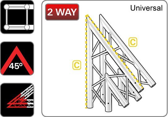 212 Box 2-Way Junction 45° Universal