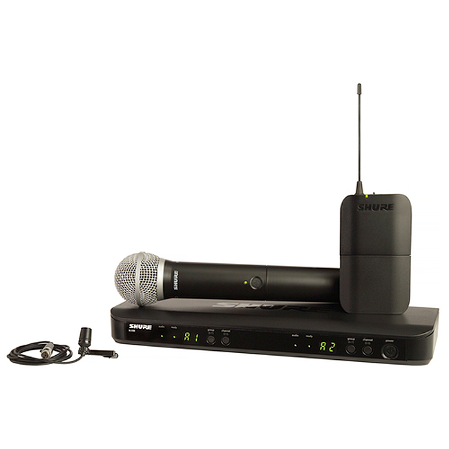 Shure BLX1288/CVL Dual Channel Combo Wireless Microphone System  Handheld/Lavalier