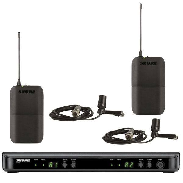 Shure BLX188/CVL Dual Channel Wireless System with 2 CVL Lavalier Mics
