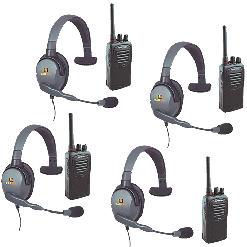 Eartec 4-User Wireless Intercom Package with Max 4G Single Muff Headsets