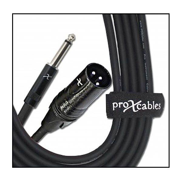 ProX 50 ft Cable 1/4 Inch TS Unbalanced to XLR Male Balanced