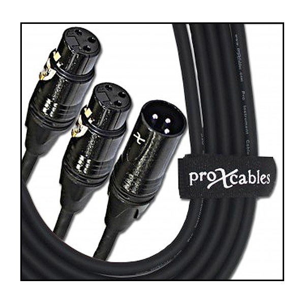 ProX 6 Inch Cable XLR Male to Dual XLR Female