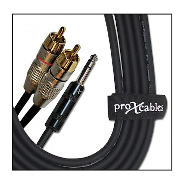 ProX 10 ft Cable 1/4 Inch TRS Balanced to Dual RCA