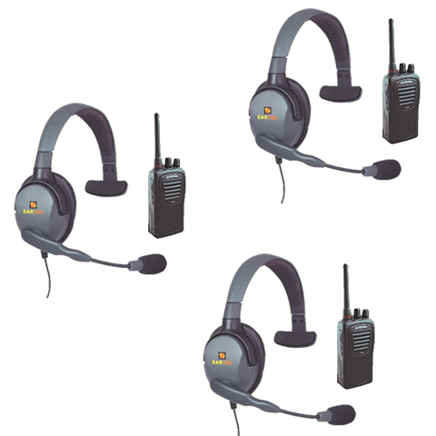 Eartec 3-User Wireless Intercom Package with Max 4G Single Muff Headsets