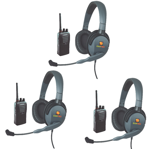 Eartec 3-User Wireless Intercom Package with Max 4G Double Muff Headsets