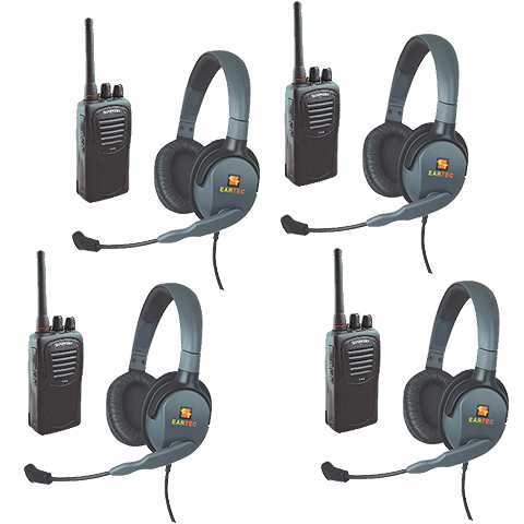 Eartec 4-User Wireless Intercom Package with Max 4G Double Muff Headsets