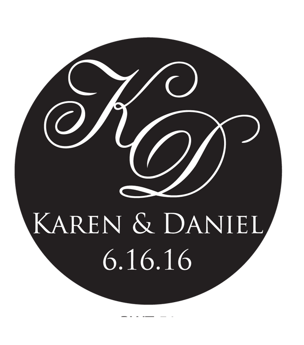 Rosco Old Script & Trajan Pro Custom Wedding Gobo