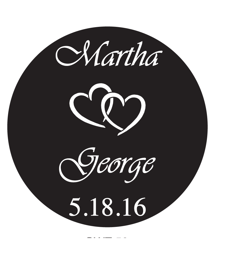 Rosco Vivaldi Italic & Times New Roman Custom Wedding Gobo
