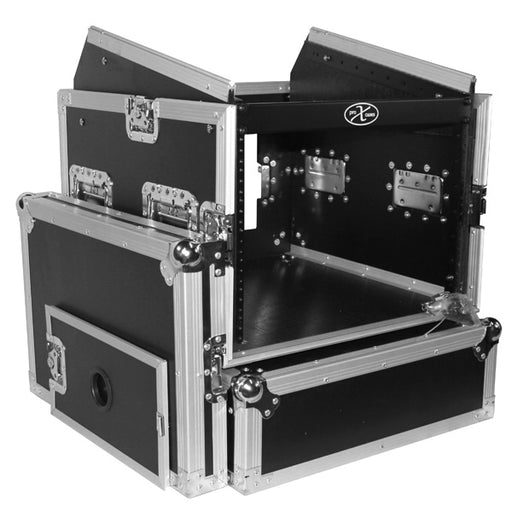 ProX Flight Case DJ Combo 8U Rack x 10U Top Mixer w/ Laptop Shelf