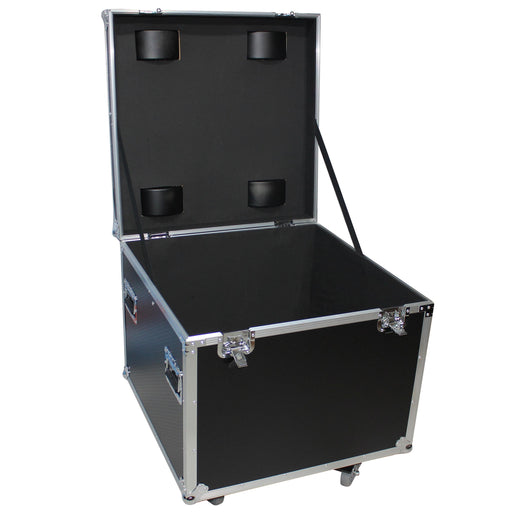 Heavy Duty Utility Trunk Case W-Caster Cups 4 4" Casters 29.5" x 29.5" x 29" - 8.75 Cu.Ft