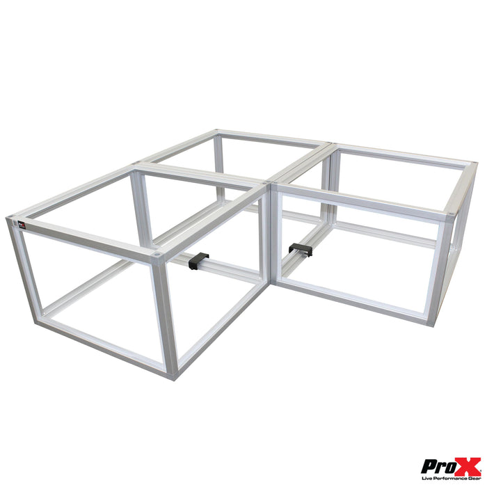 LUMOStage 2' X 2' X 24" High Acrylic Platform Riser Section W-Clamps and 4 Side Acrylic Covers